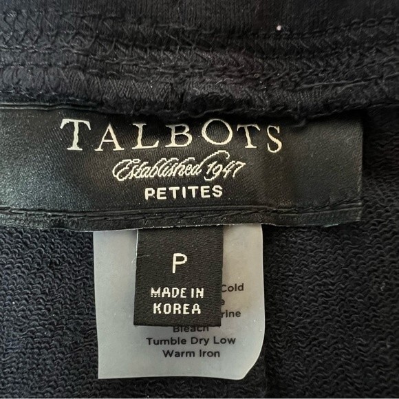 Talbots Pants Cropped Stretchy Wide Leg Navy Petite P - Picture 3 of 3